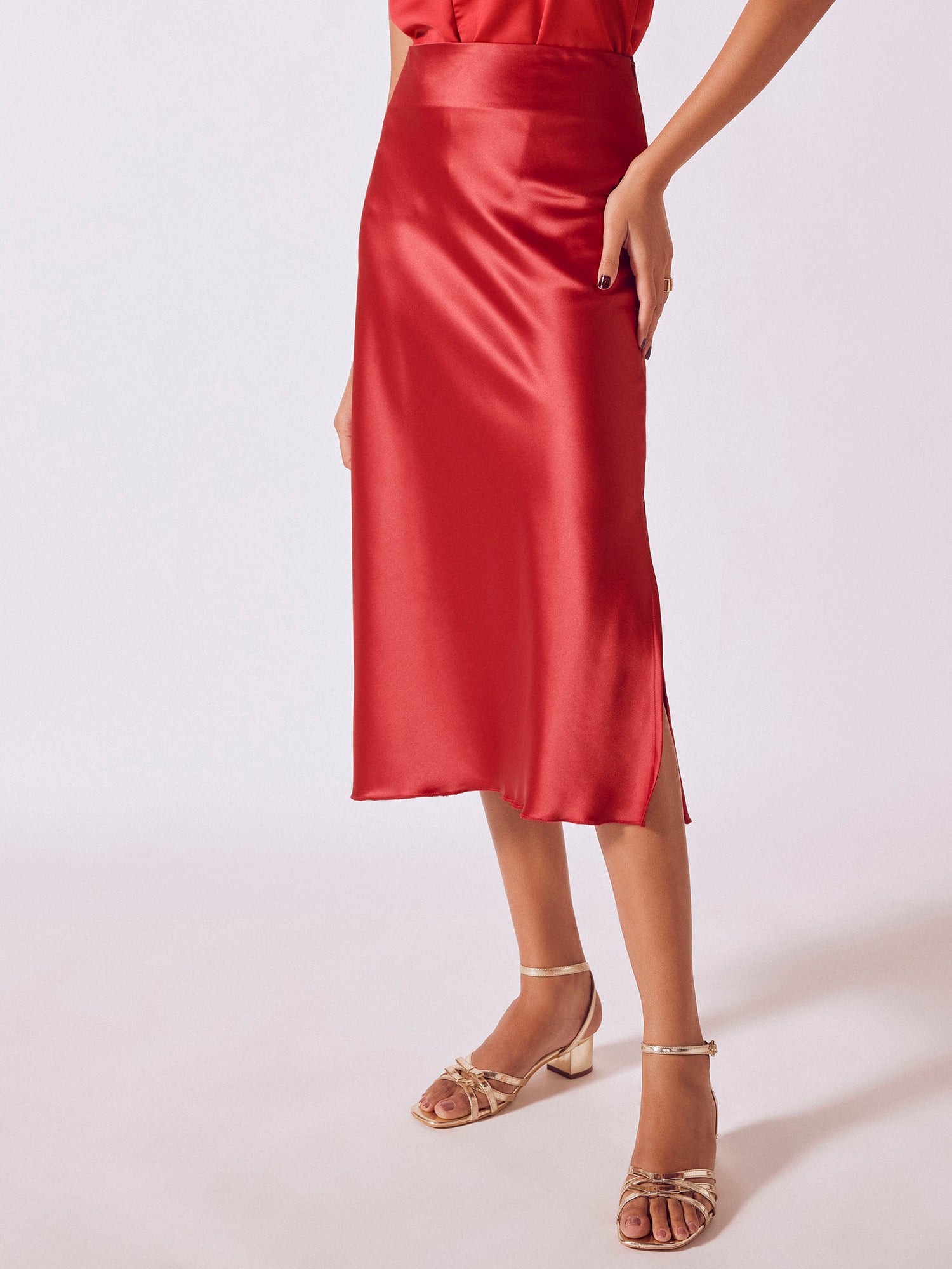 Ruby Satin A Line Skirt