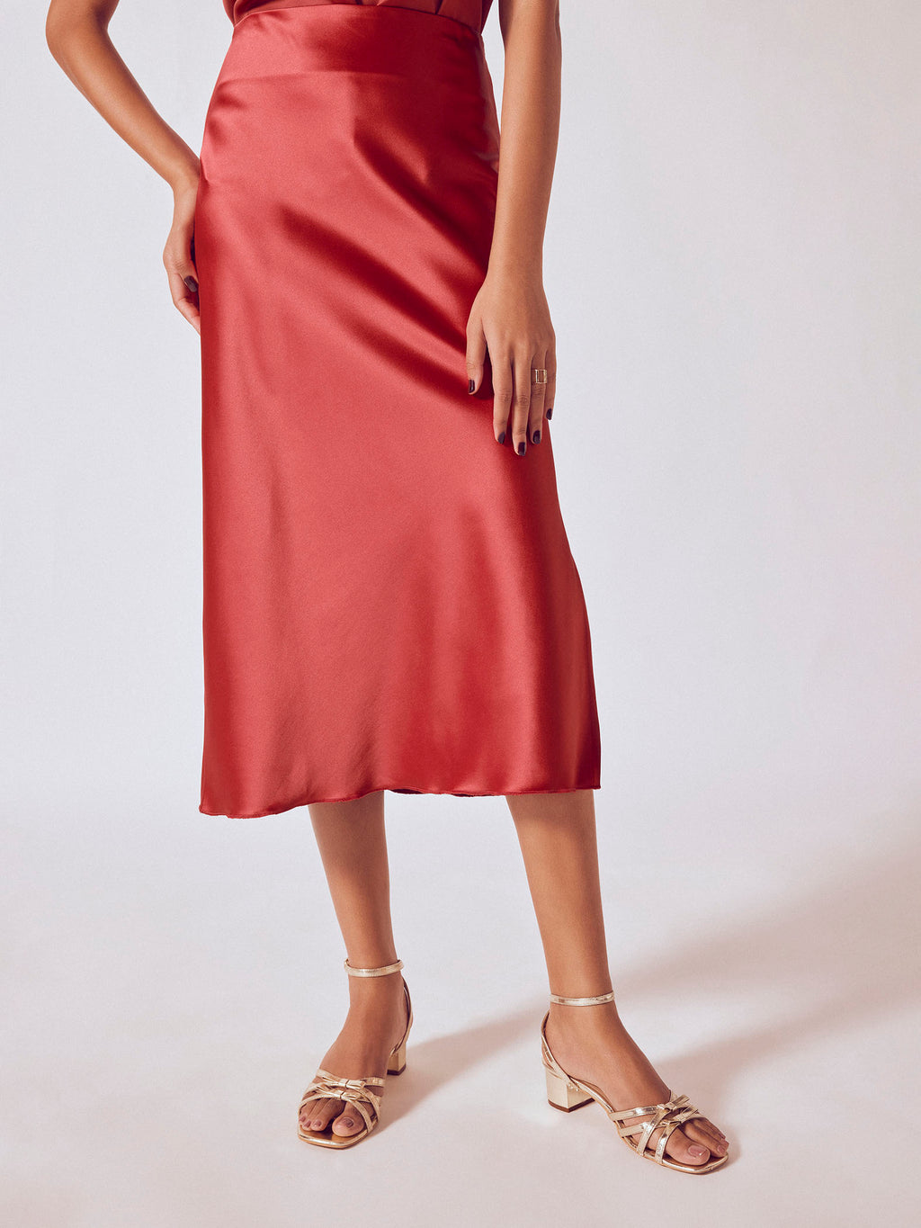 Ruby Satin A Line Skirt