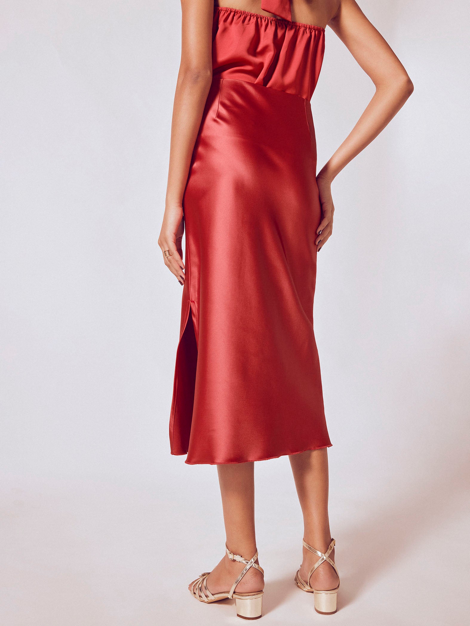 Ruby Satin A Line Skirt