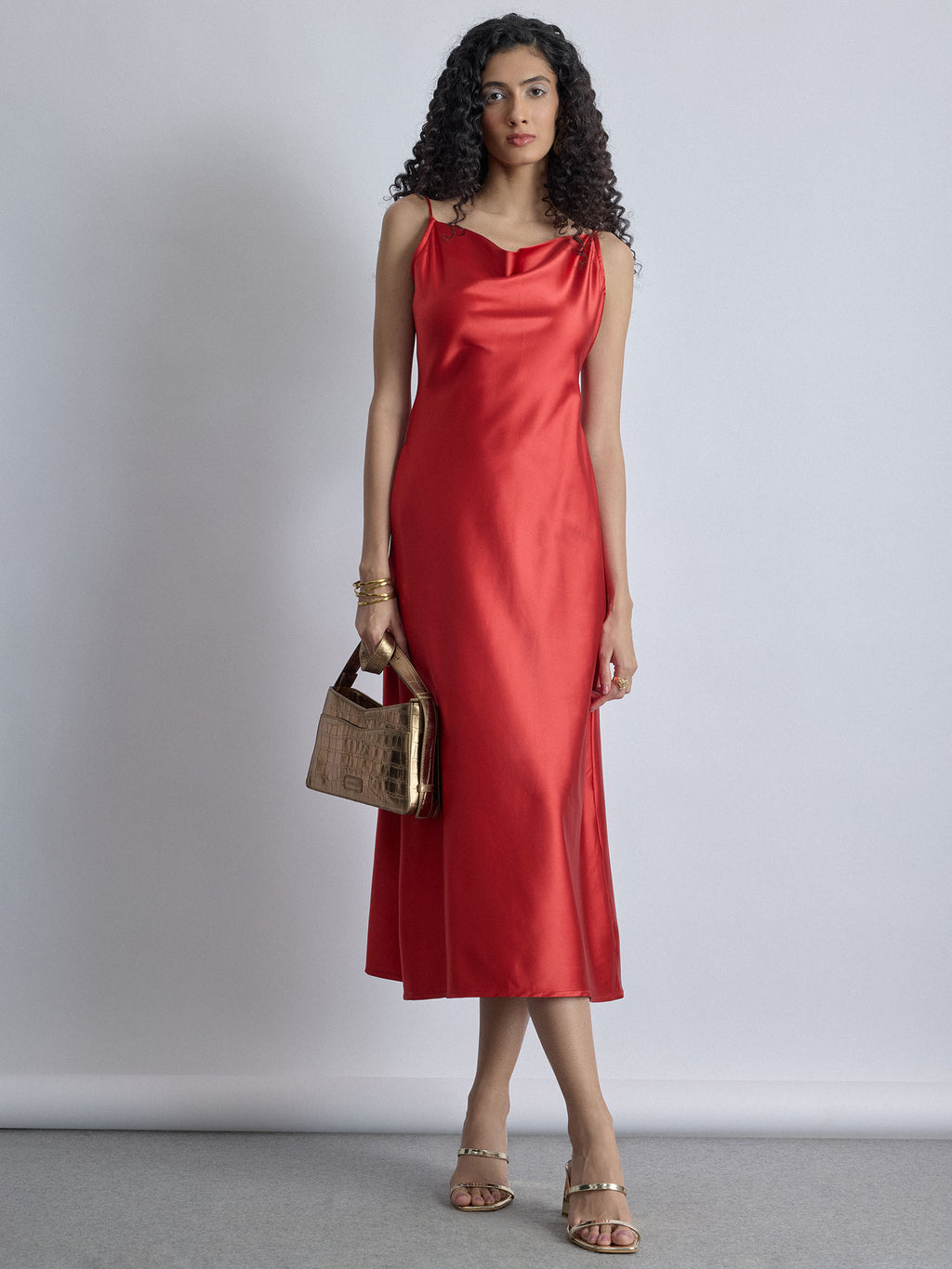Ruby Satin Cowl Neck Slip Dress
