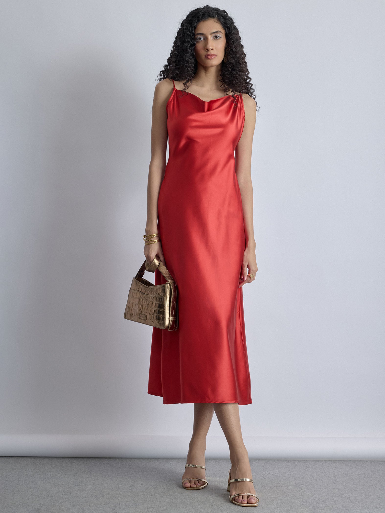Ruby Satin Cowl Neck Slip Dress – The Label Life