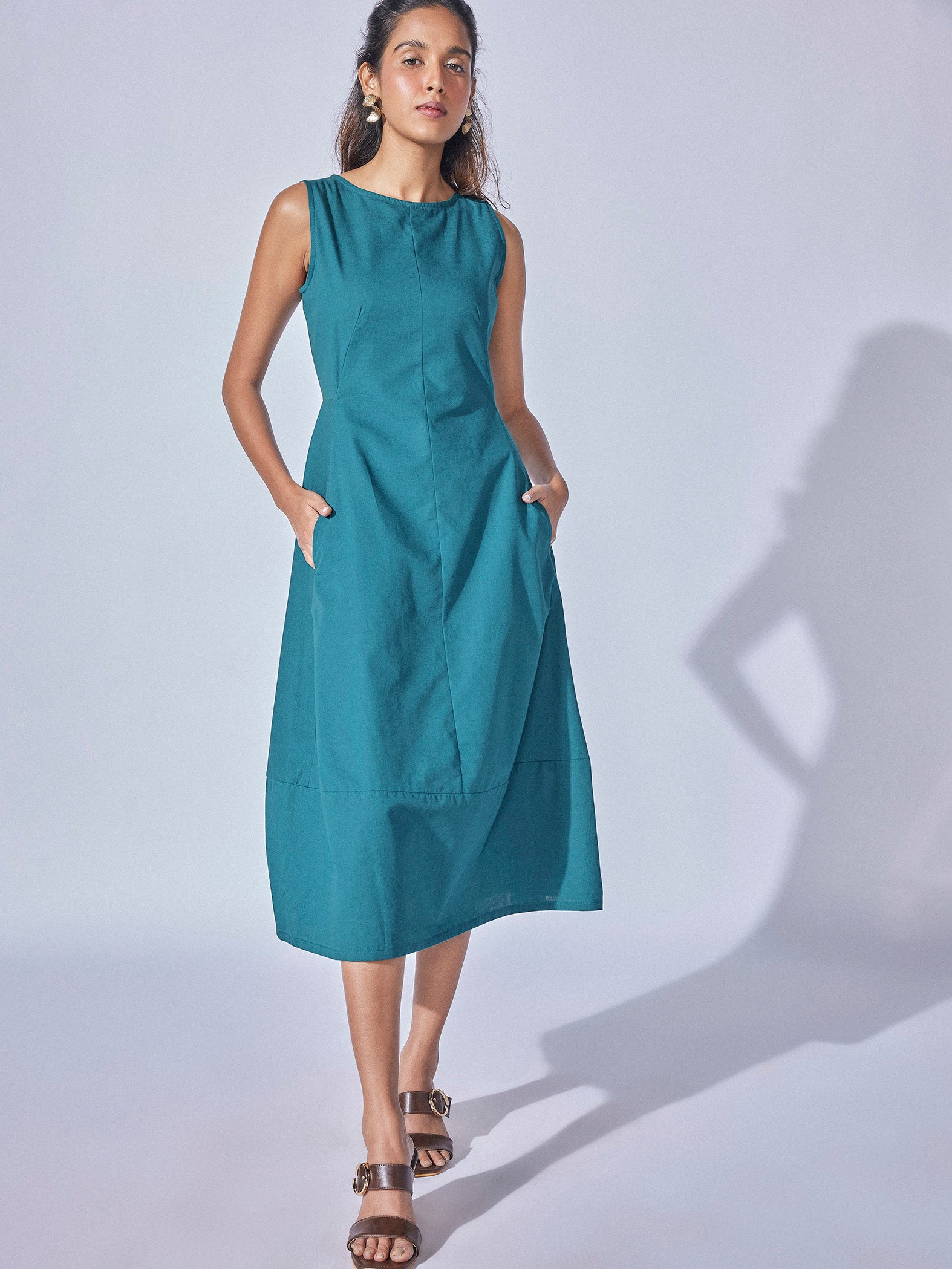 Sage Linen A Line Dress