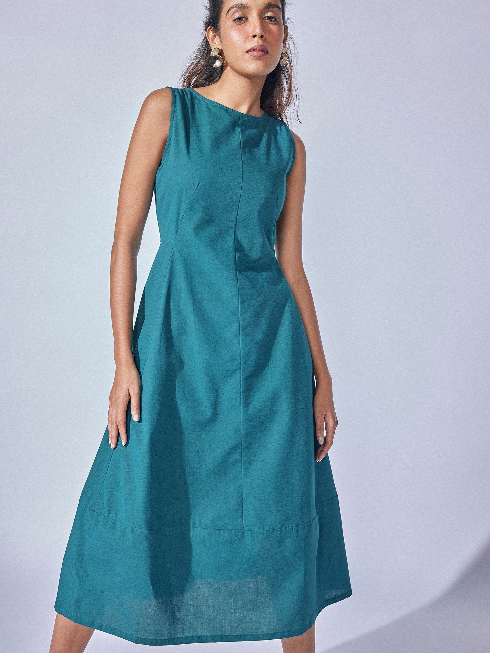 Sage Linen A Line Dress