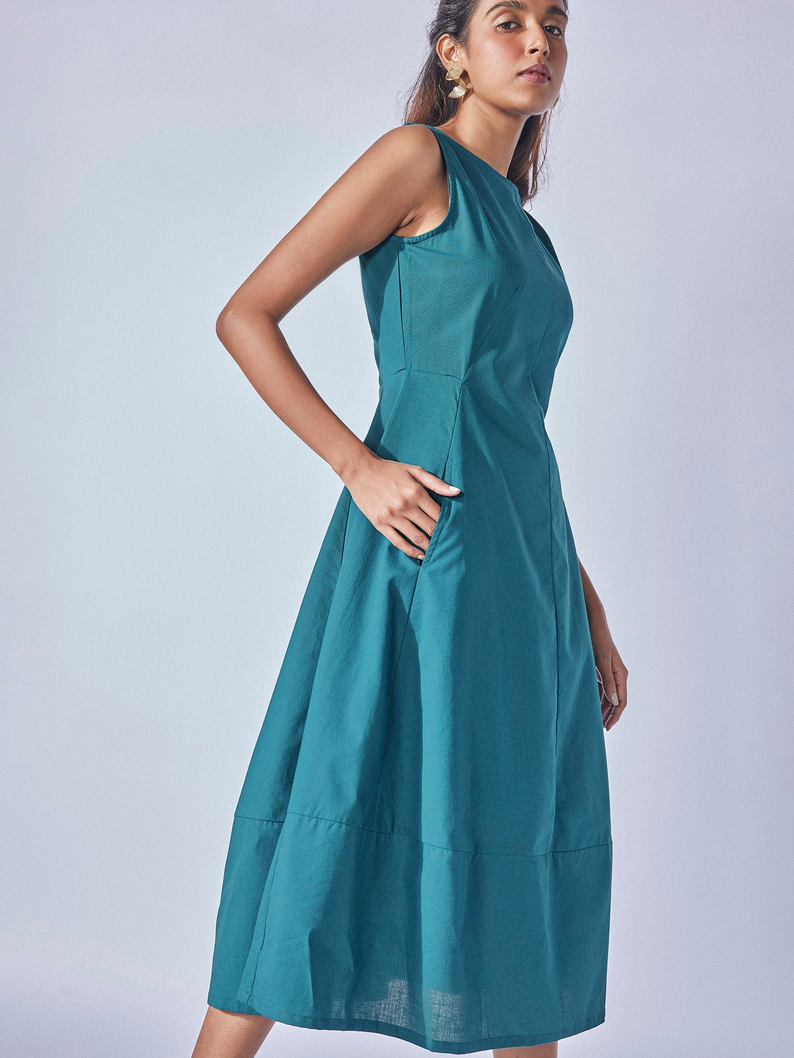 Sage Linen A Line Dress