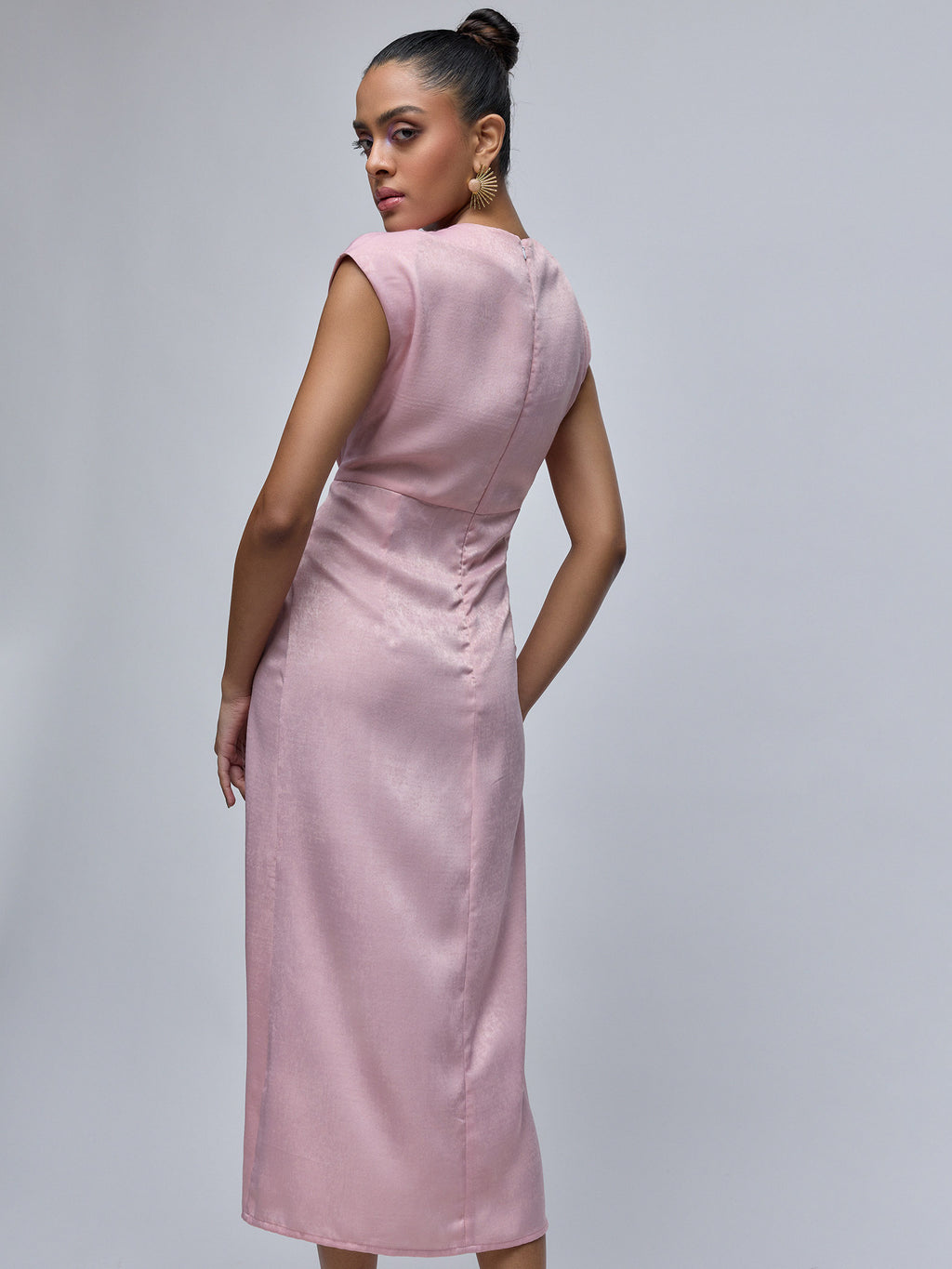 Sakura Pink Cascading Drape Dress
