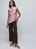 Sakura Pink Cowl Neck Scarf Top