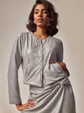 Silver Crinkled Crop Jacket