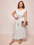 Silver Sequinned Panel Dress