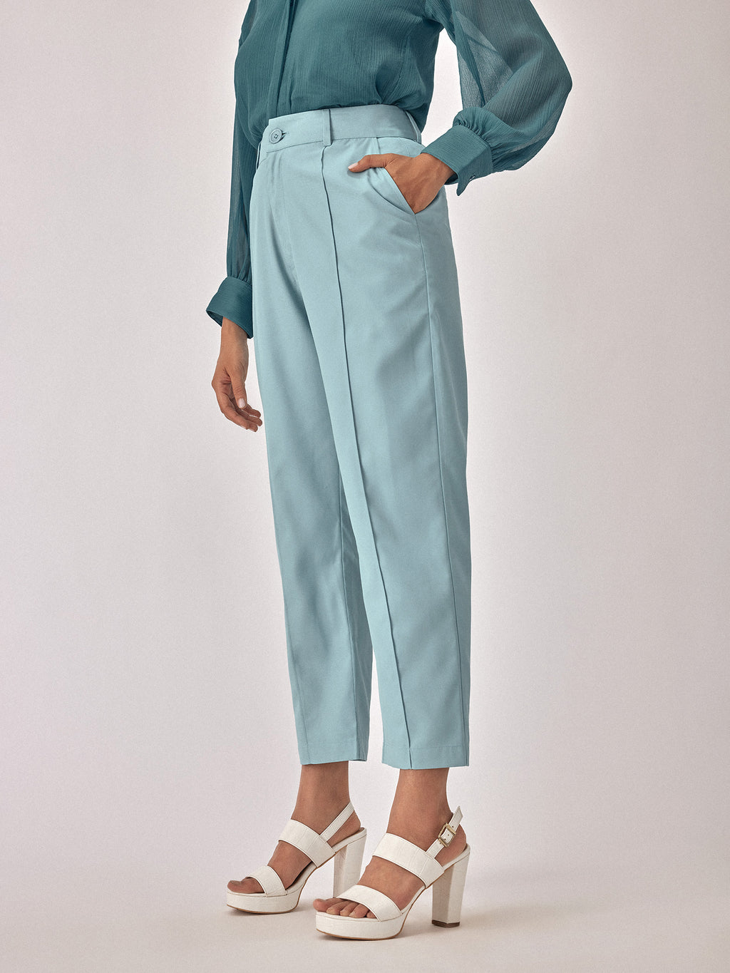 Sky Blue Ankle Trousers