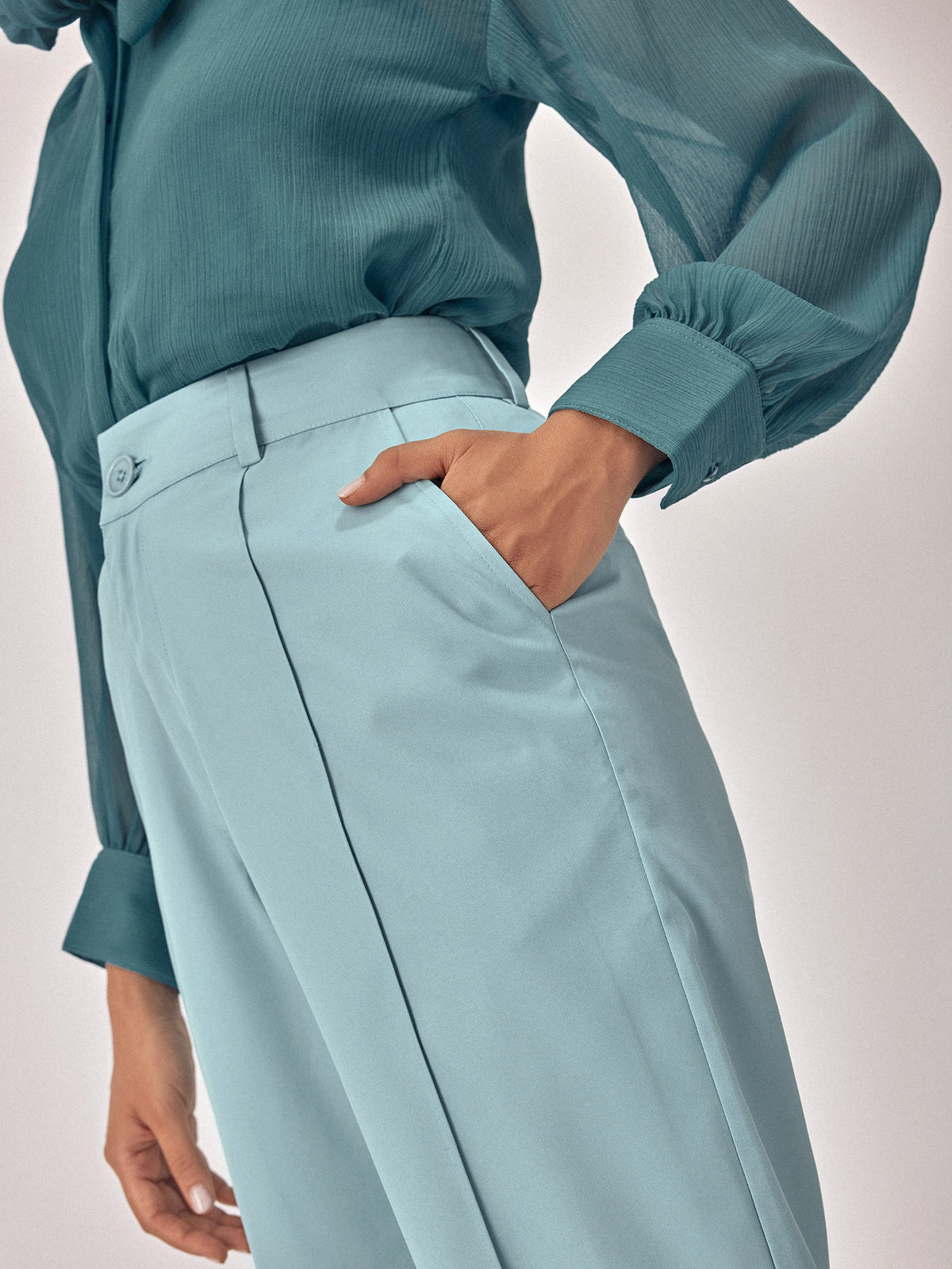 Sky Blue Ankle Trousers