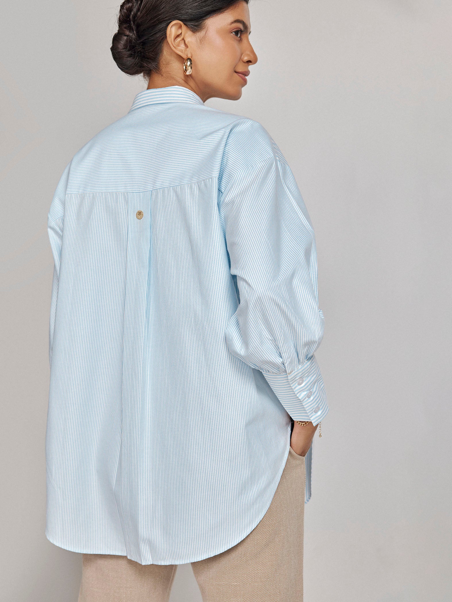 Sky Striped Oversized Shirt