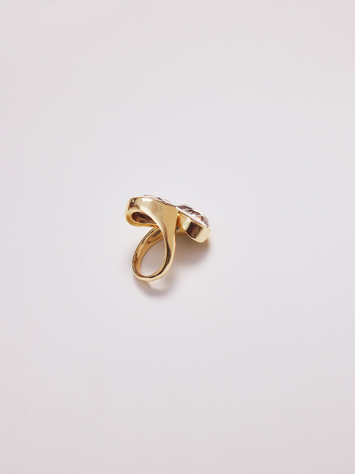 Smoky Grey Double Pear Stone Ring
