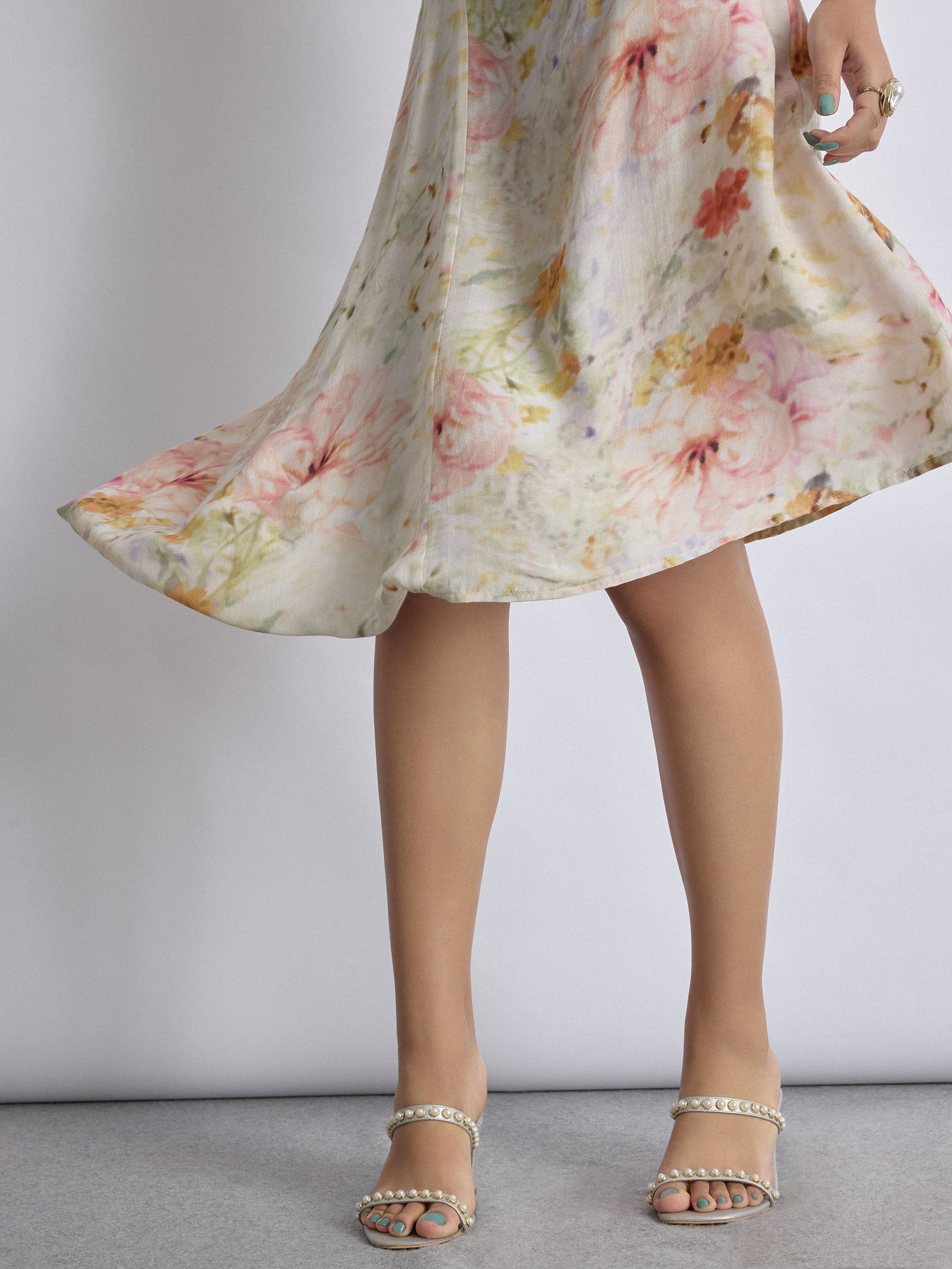 Spring Floral Asymmetric Dress