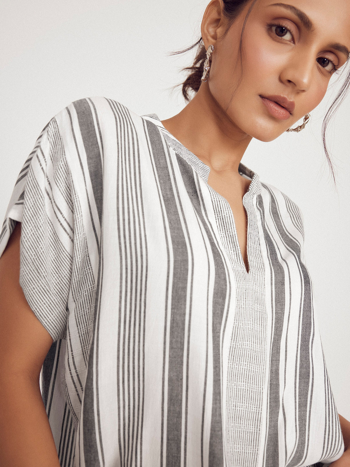 Striped Extended Sleeve Top