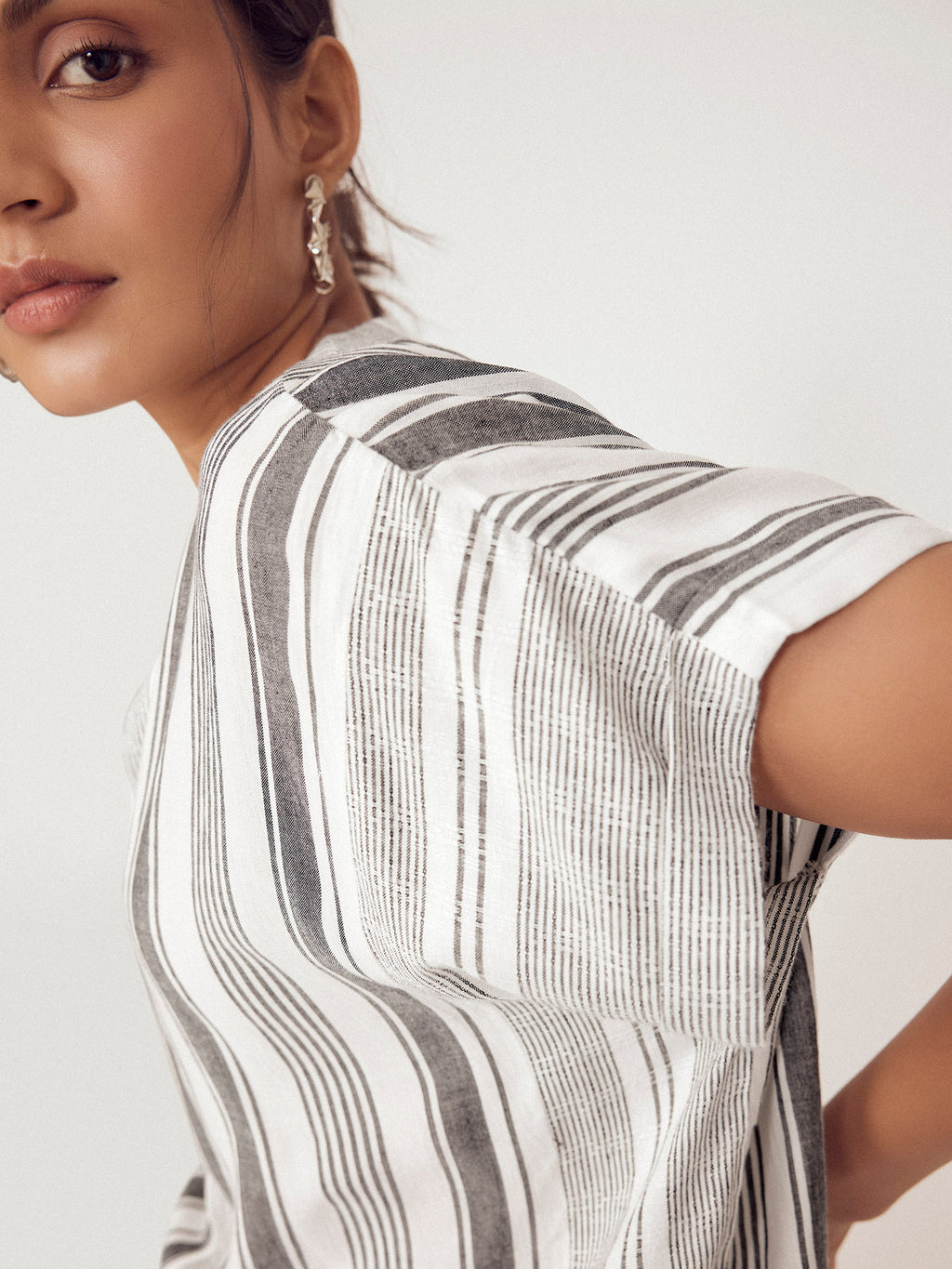 Striped Extended Sleeve Top