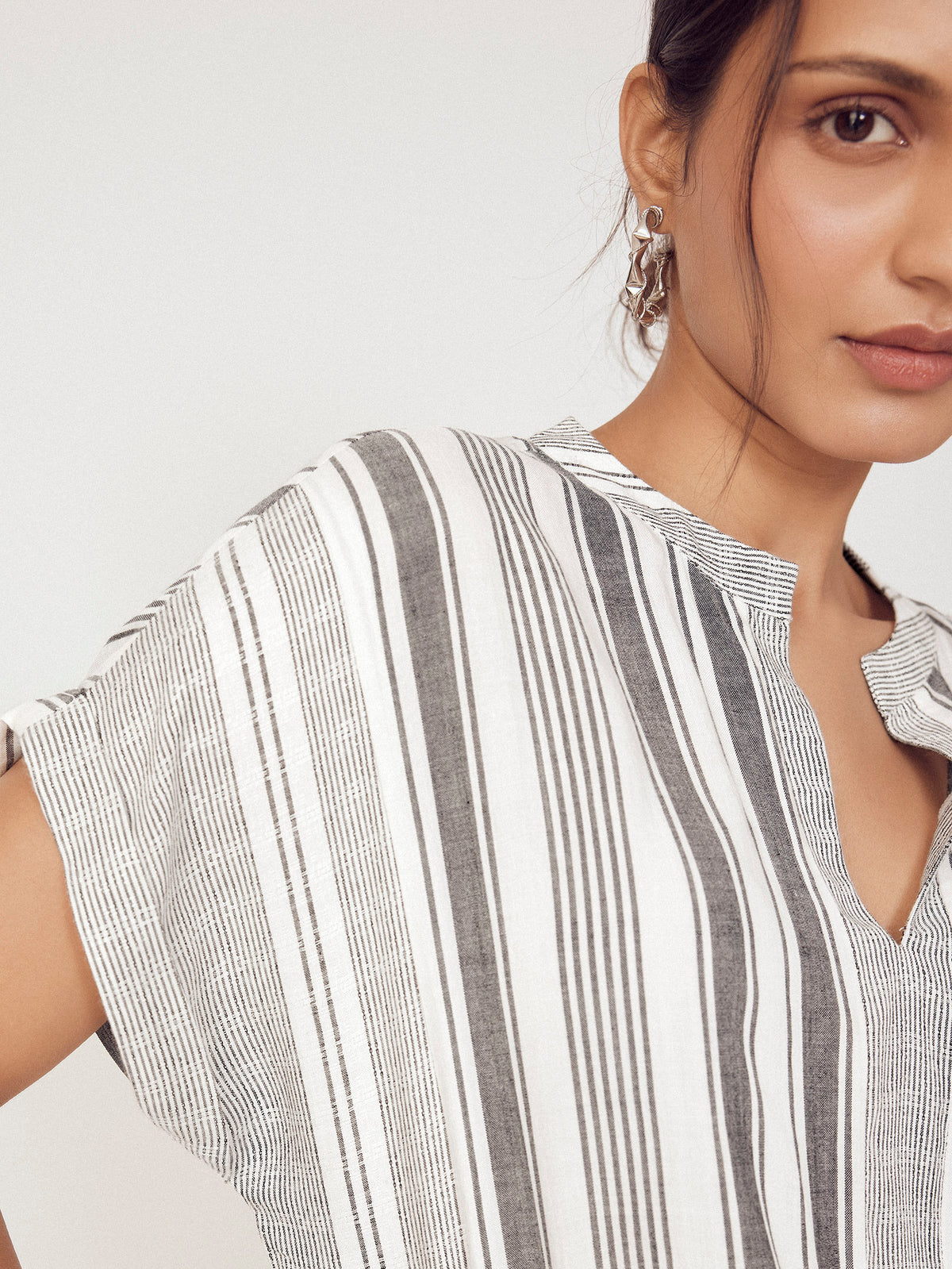 Striped Extended Sleeve Top