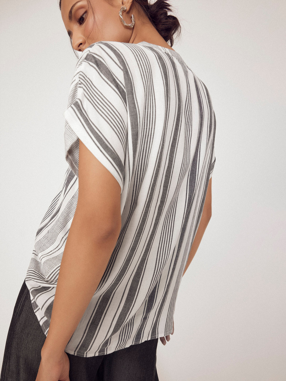 Striped Extended Sleeve Top