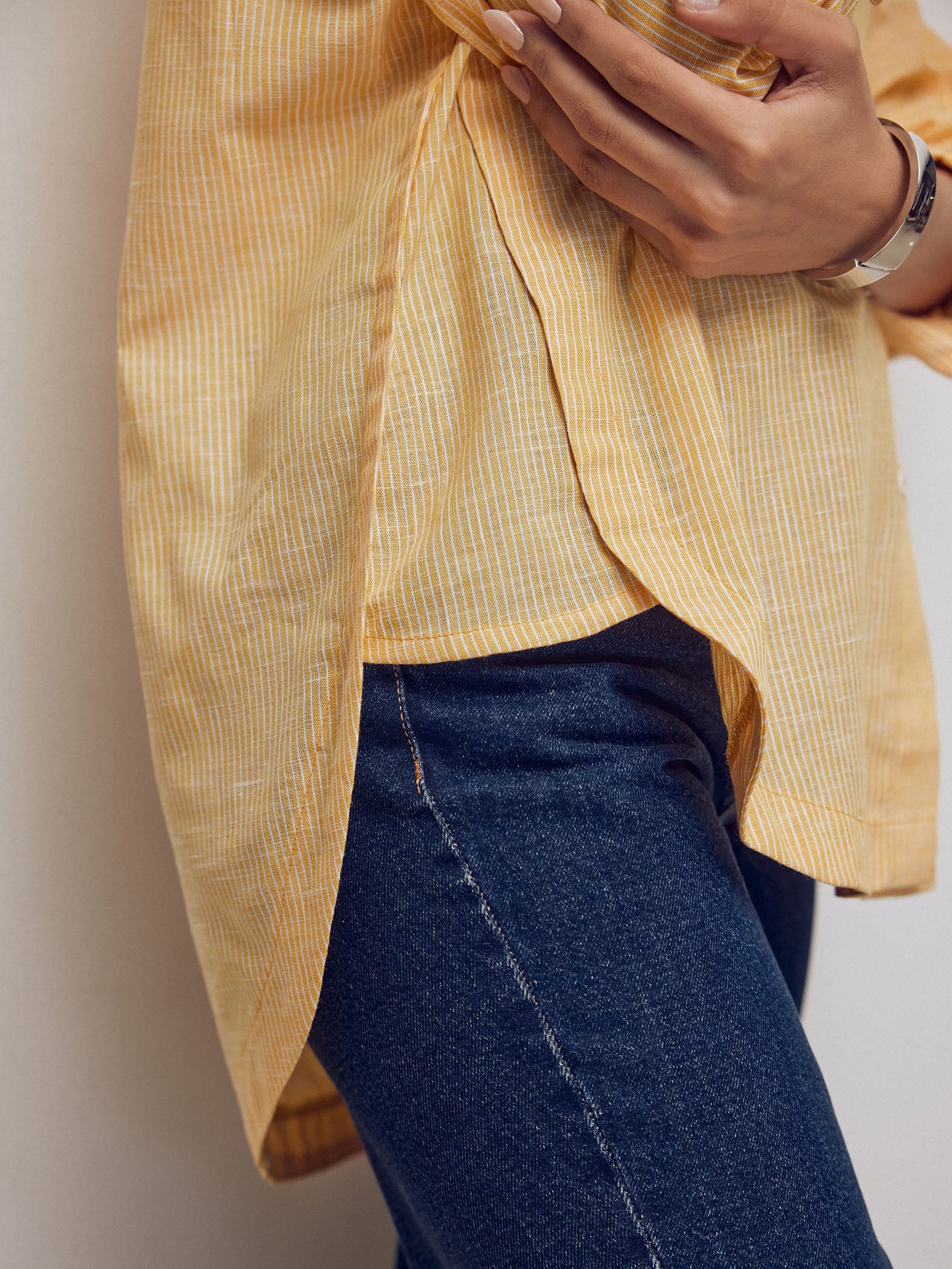 Tangerine Striped Oversized Shirt