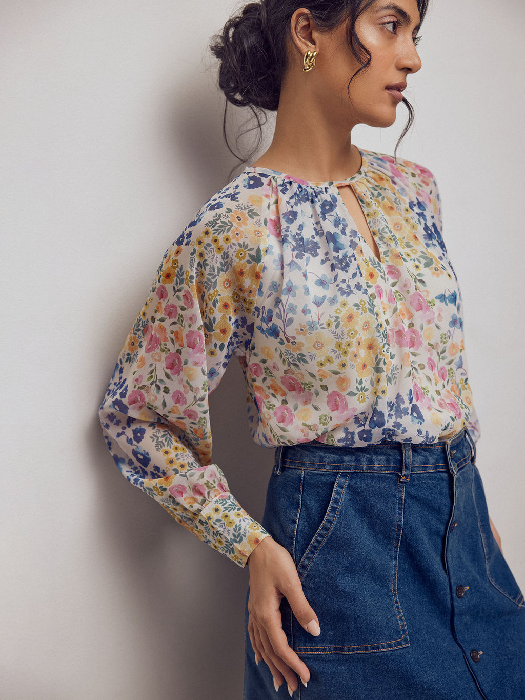 Watercolour Floral Blouse