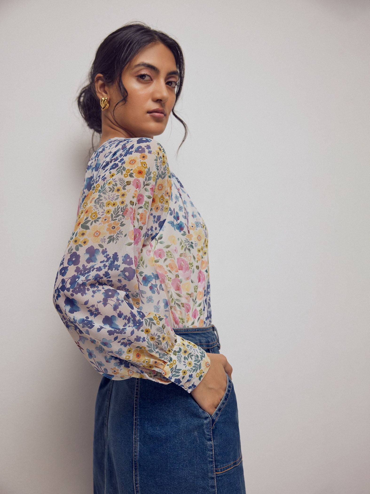 Watercolour Floral Blouse