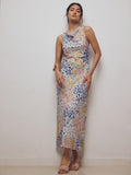 Watercolour Floral Cowl Neck Dress