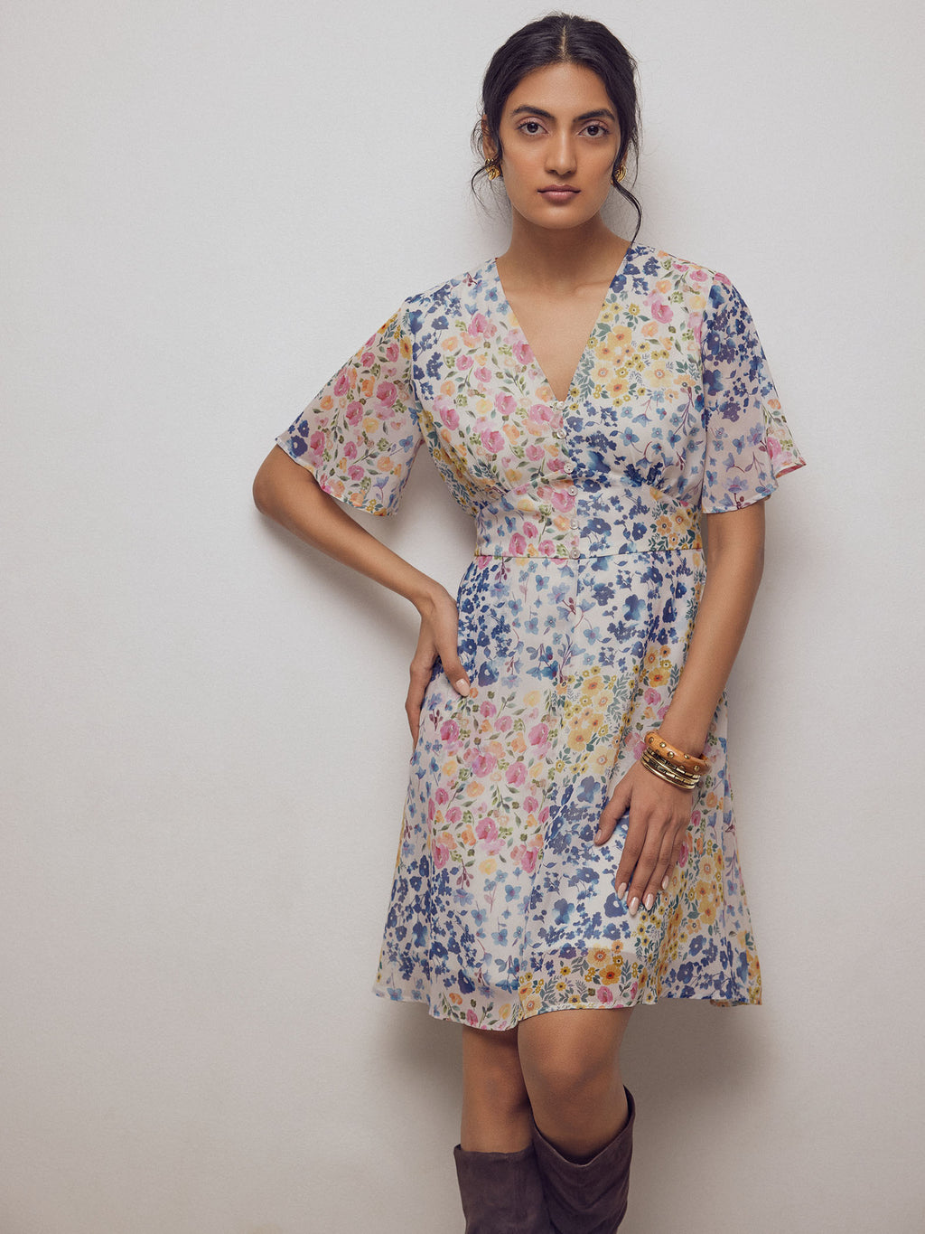 Watercolour Floral Mini Dress