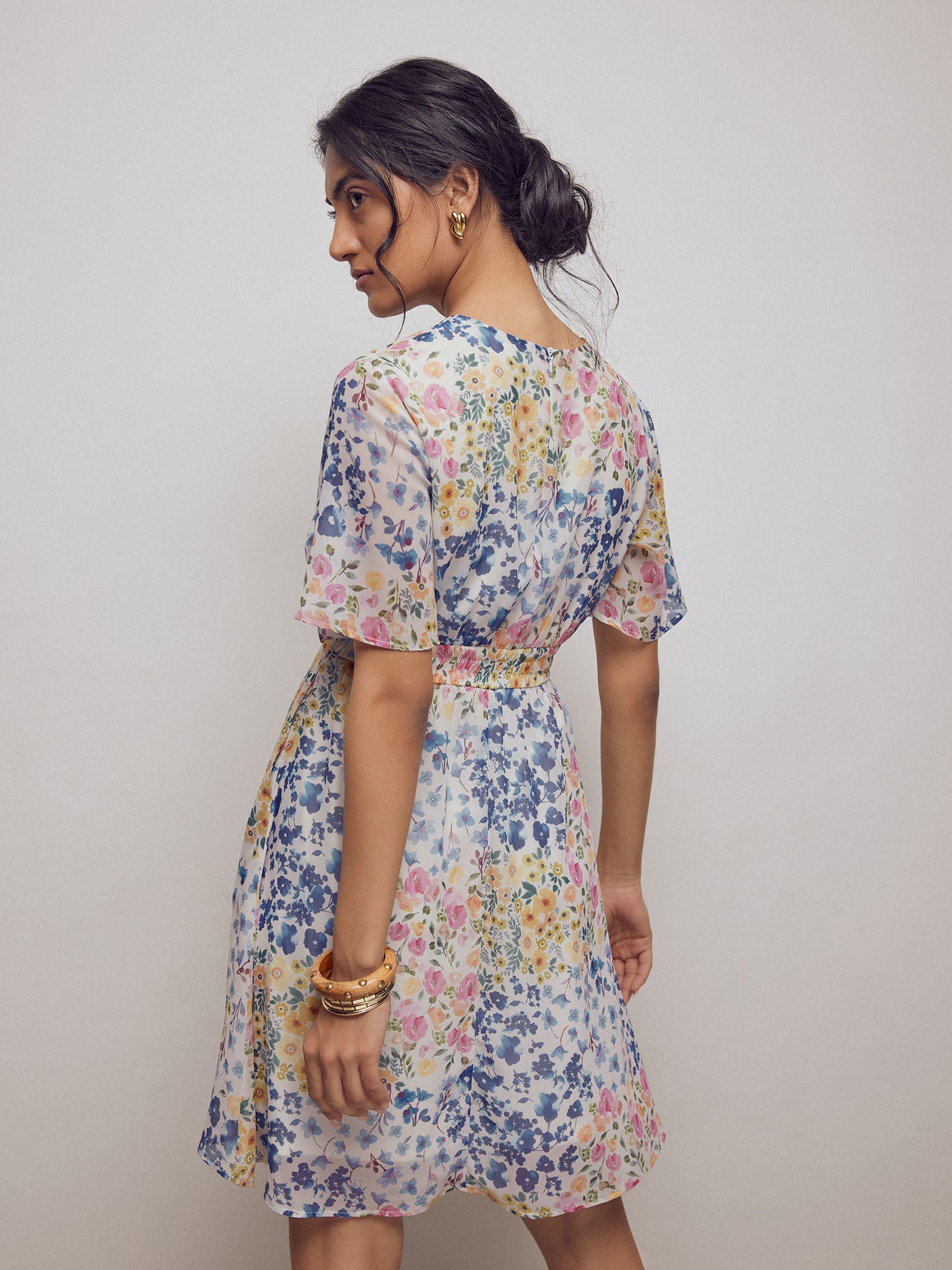 Watercolour Floral Mini Dress