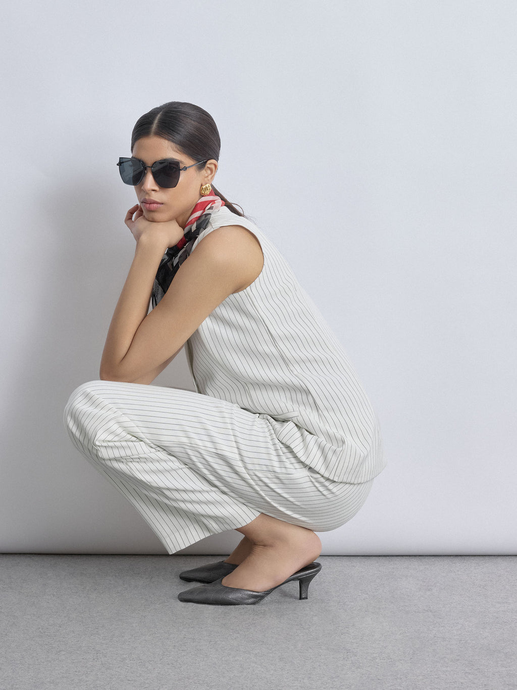 White Pinstripe Pants