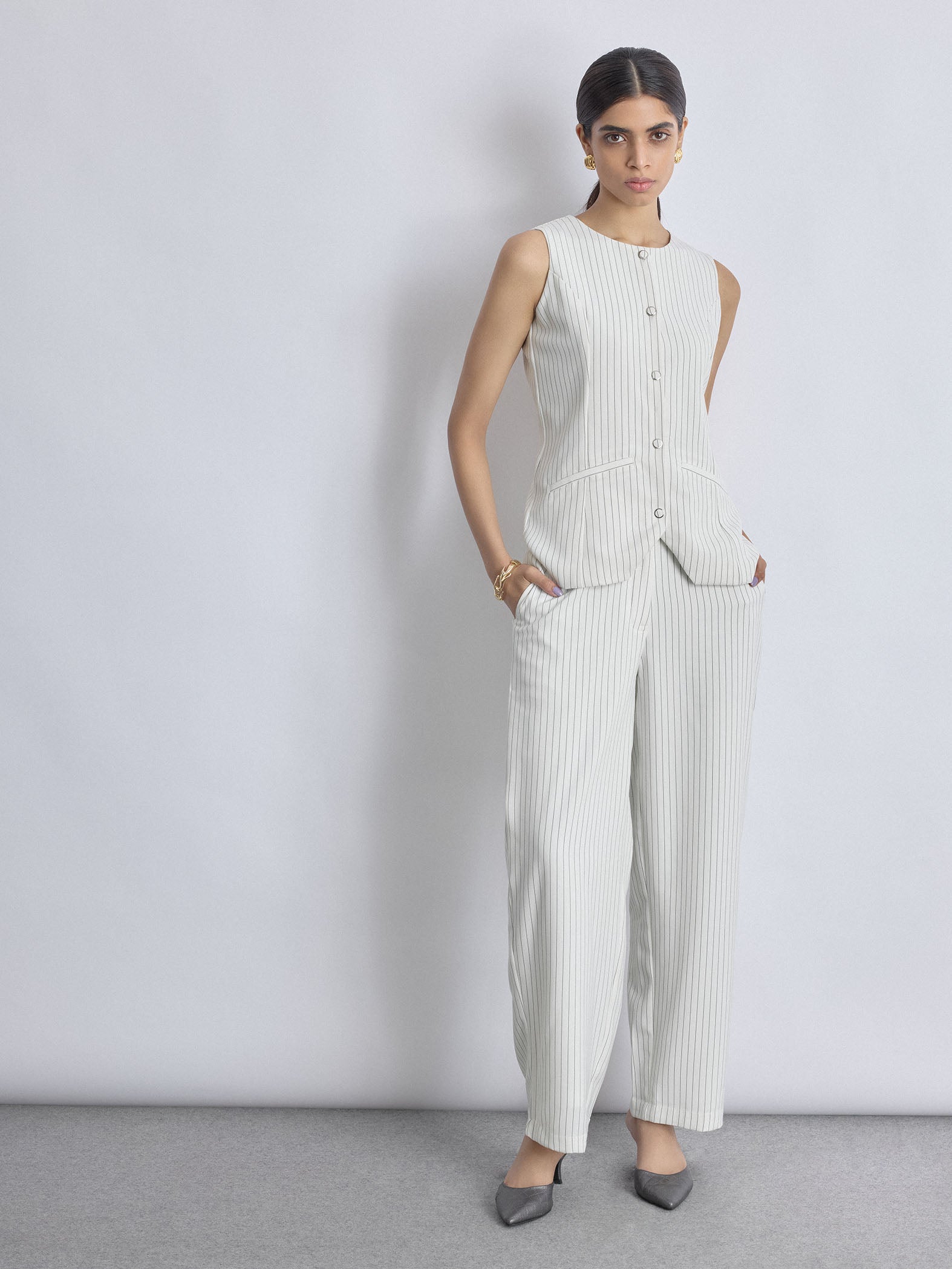 White Pinstripe Pants