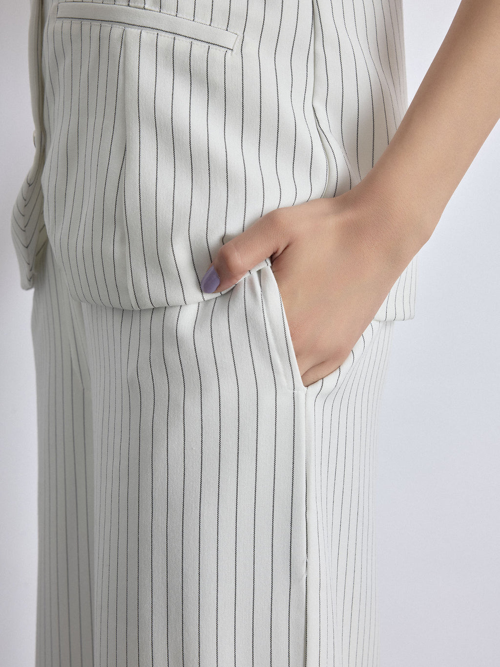 White Pinstripe Pants