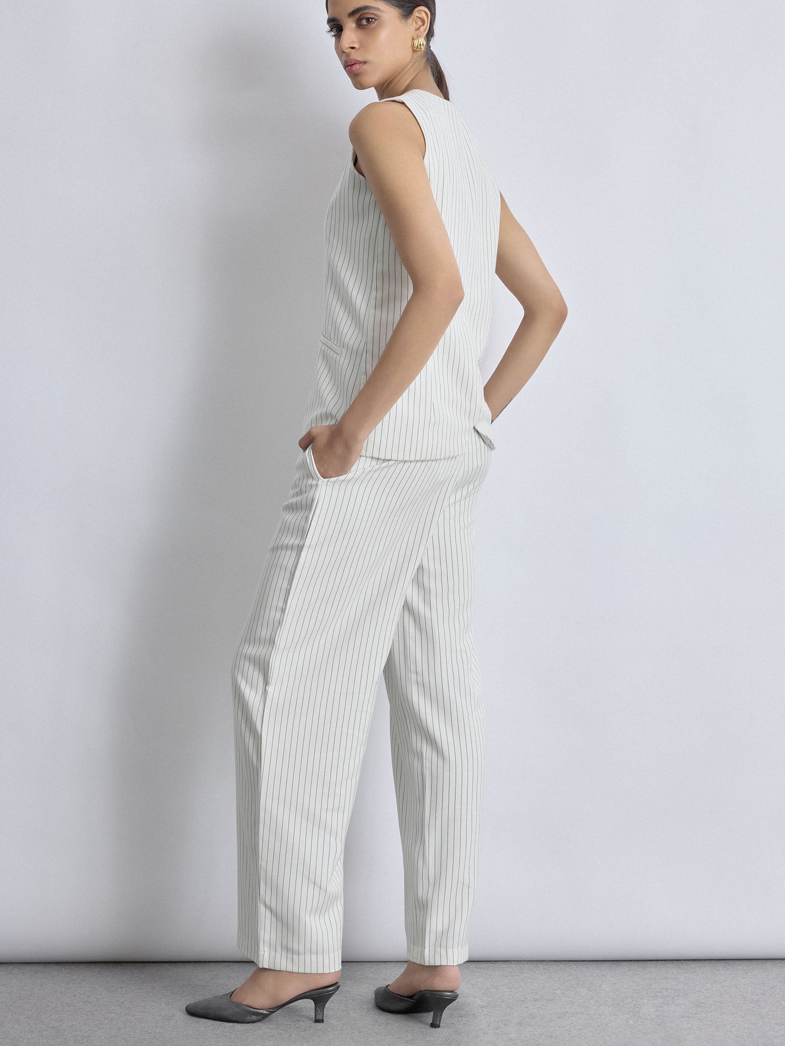 White Pinstripe Pants