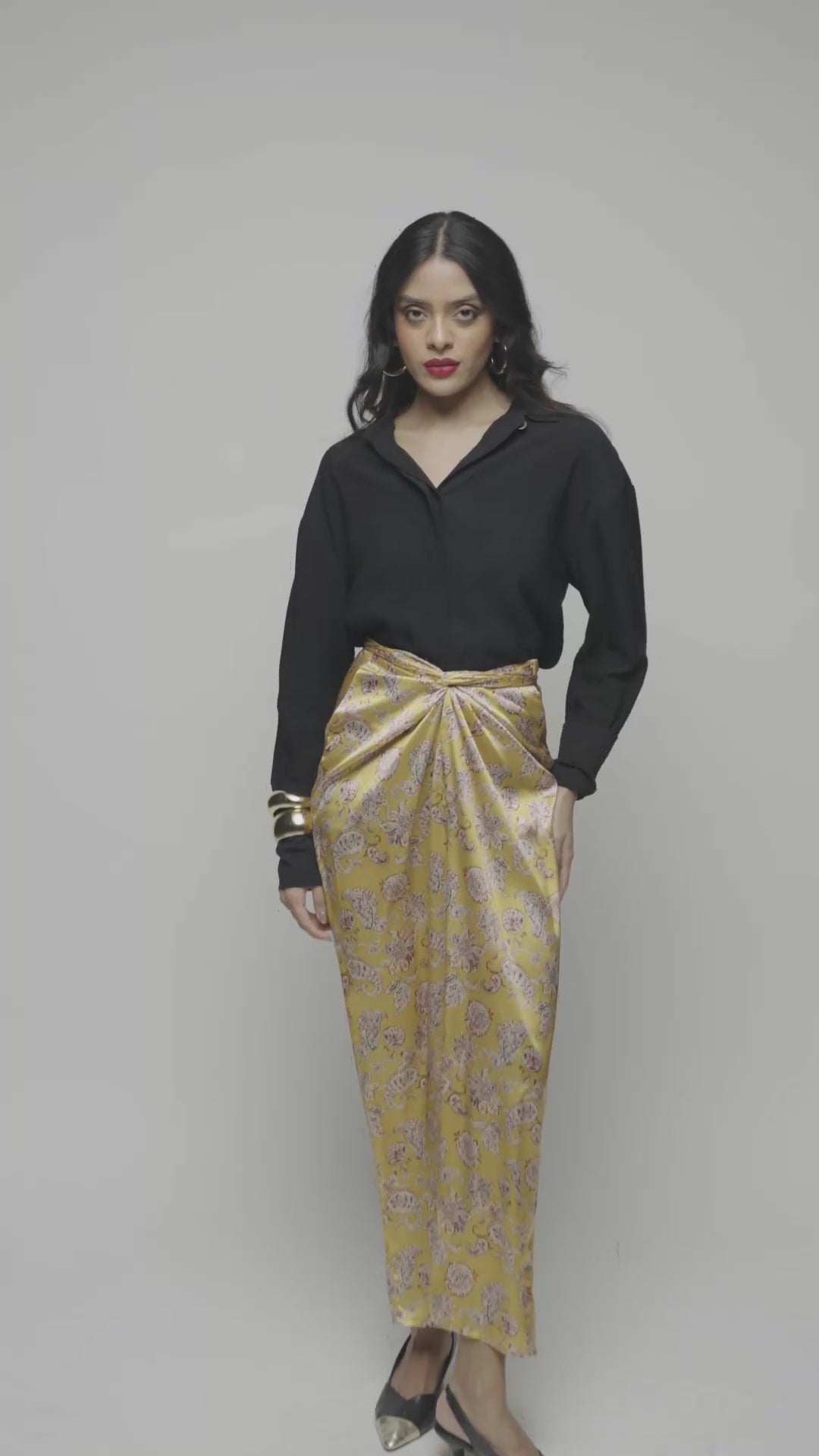 Amber Paisley Twist Wrap Skirt