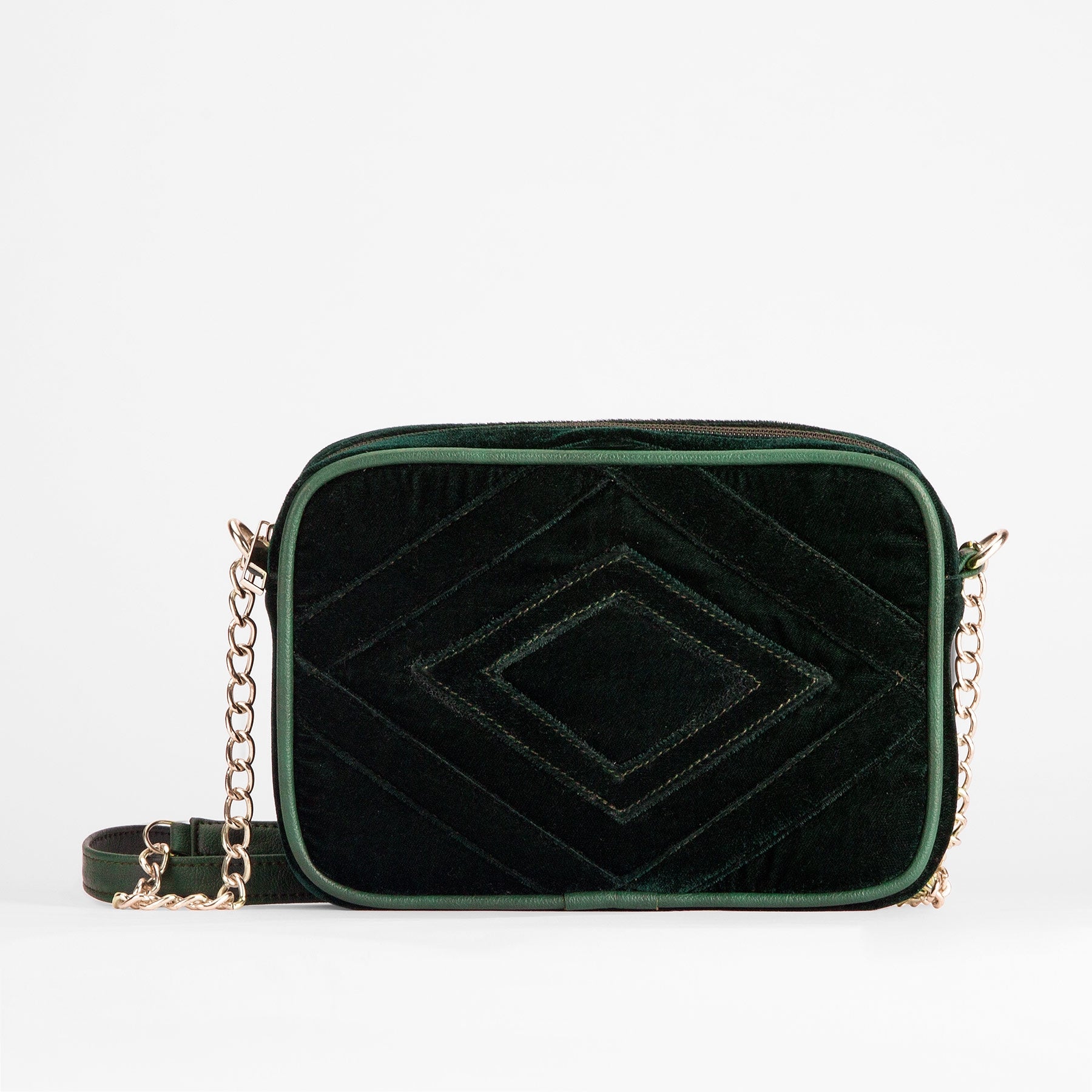 Emerald Velvet Rectangle Sling-Free