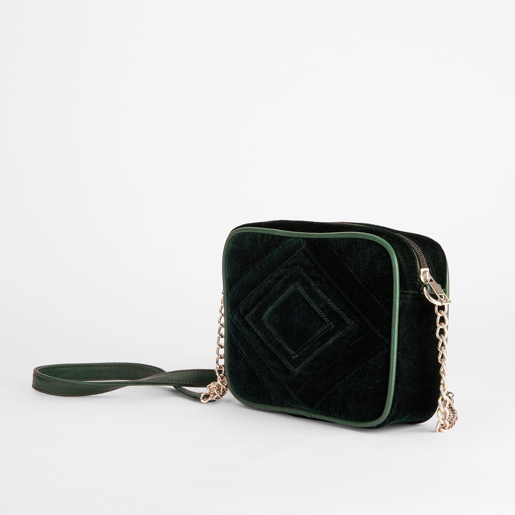 Emerald Velvet Rectangle Sling-Free