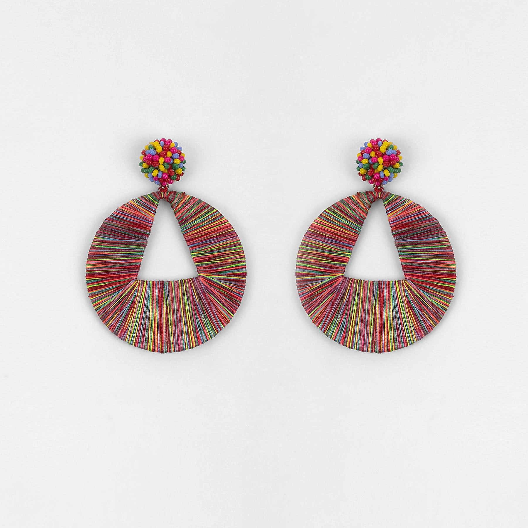 Buy June Tiered Tassel Thread Earrings with Mirrorwork online  Looksgudin