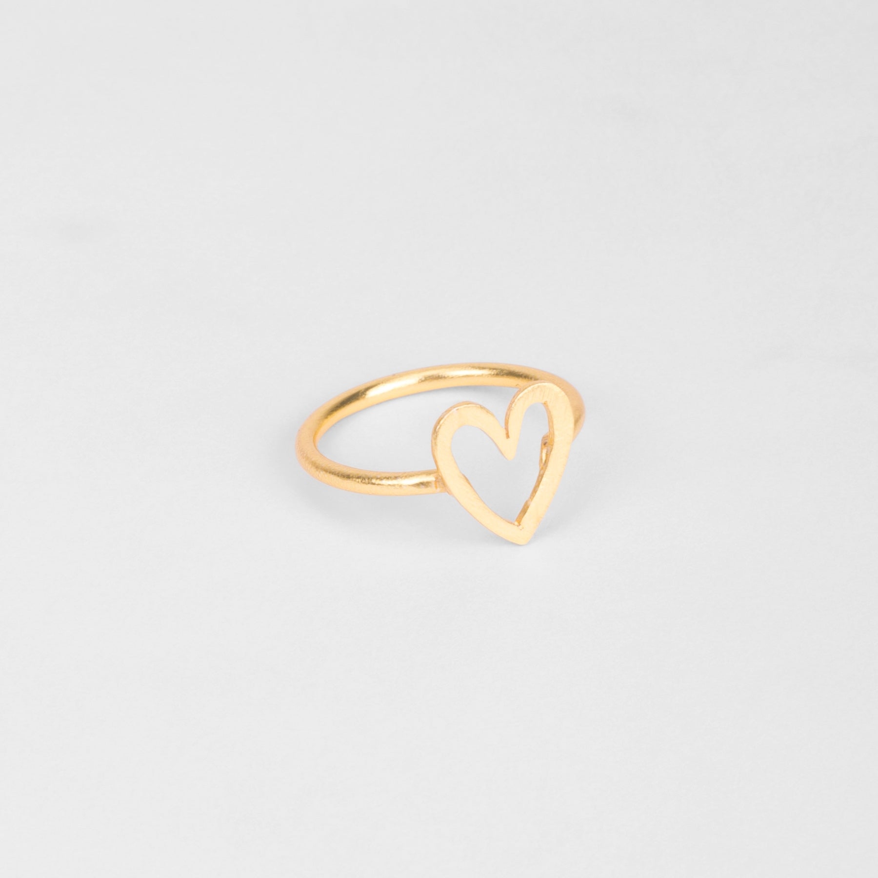 Gold Matte Heart Ring