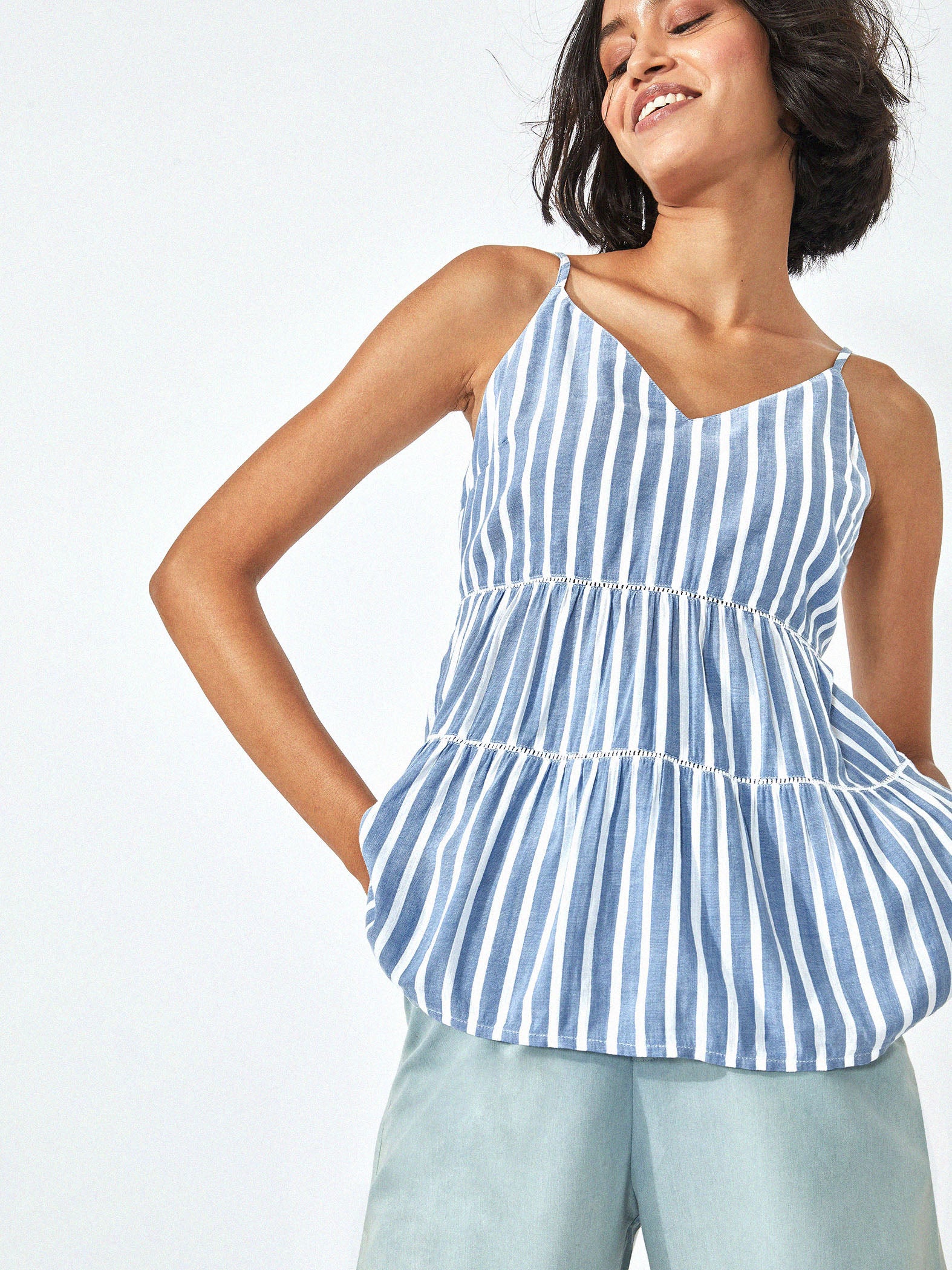 Azure Striped Cami