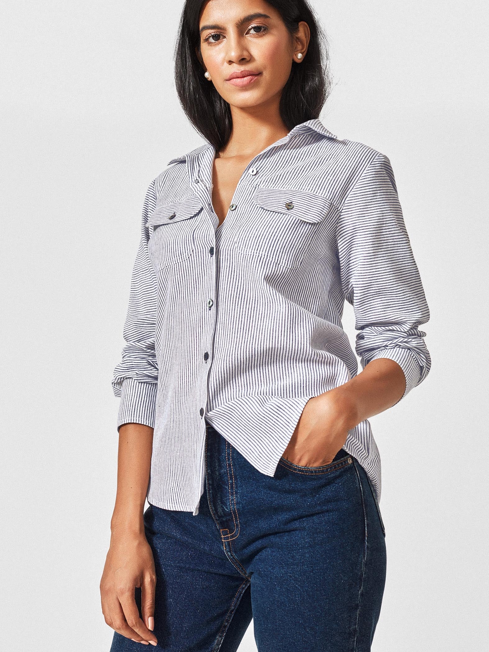 Azure Pinstripe Shirt