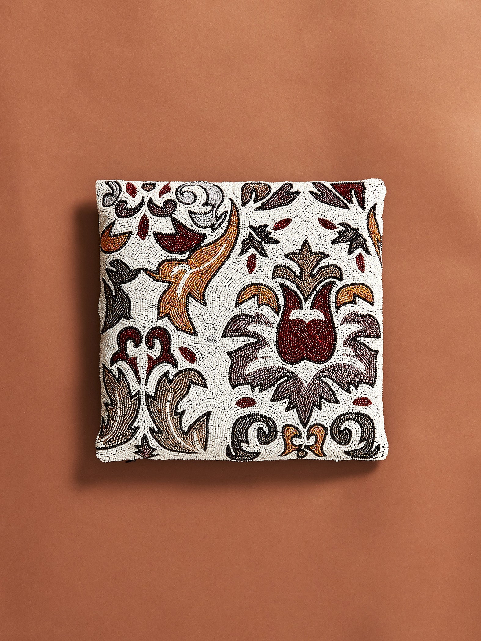 Beaded Damask Cushion Cover