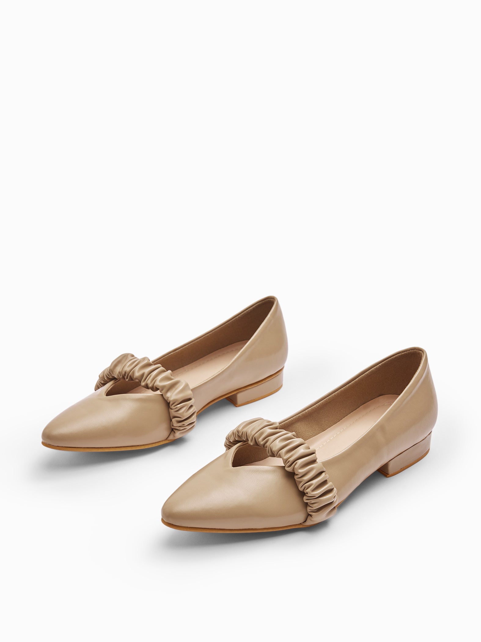 Beige Elasticated Mules