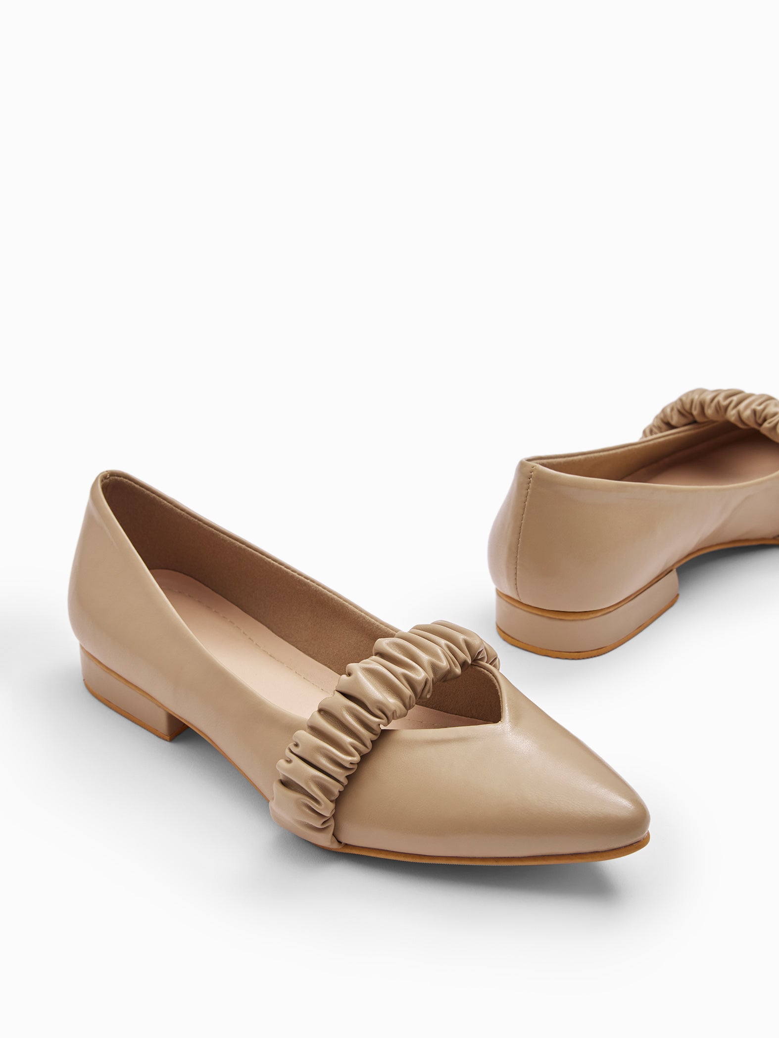 Beige Elasticated Mules