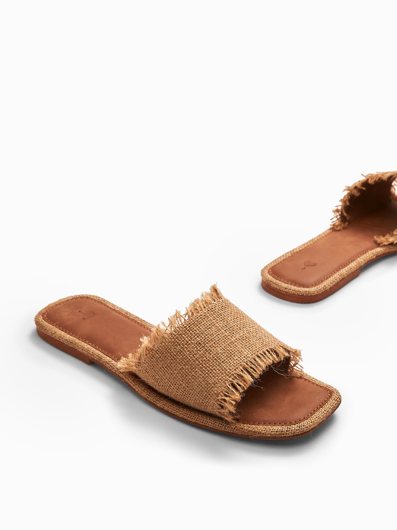 Beige Jute Sliders