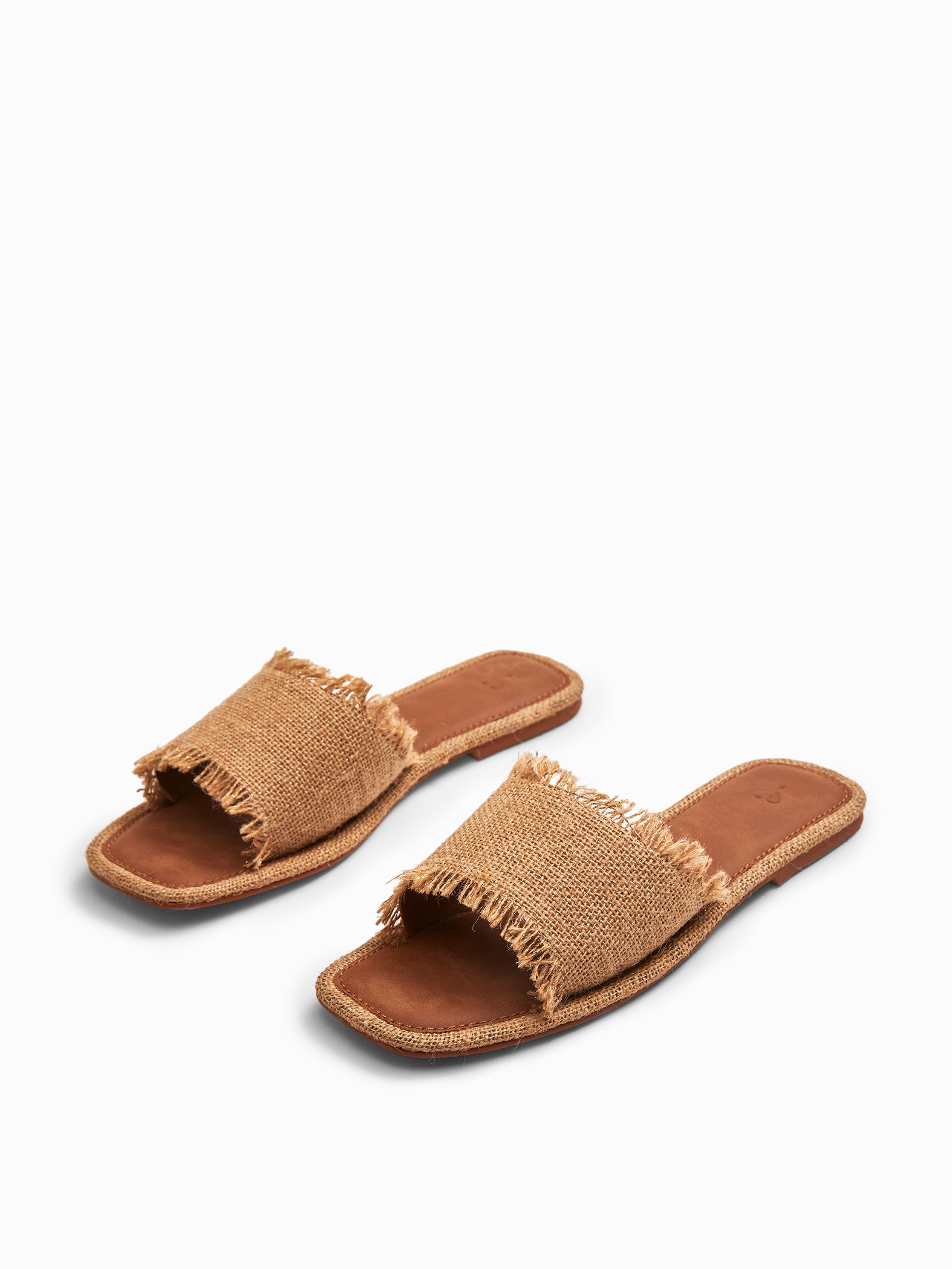 Beige Jute Sliders