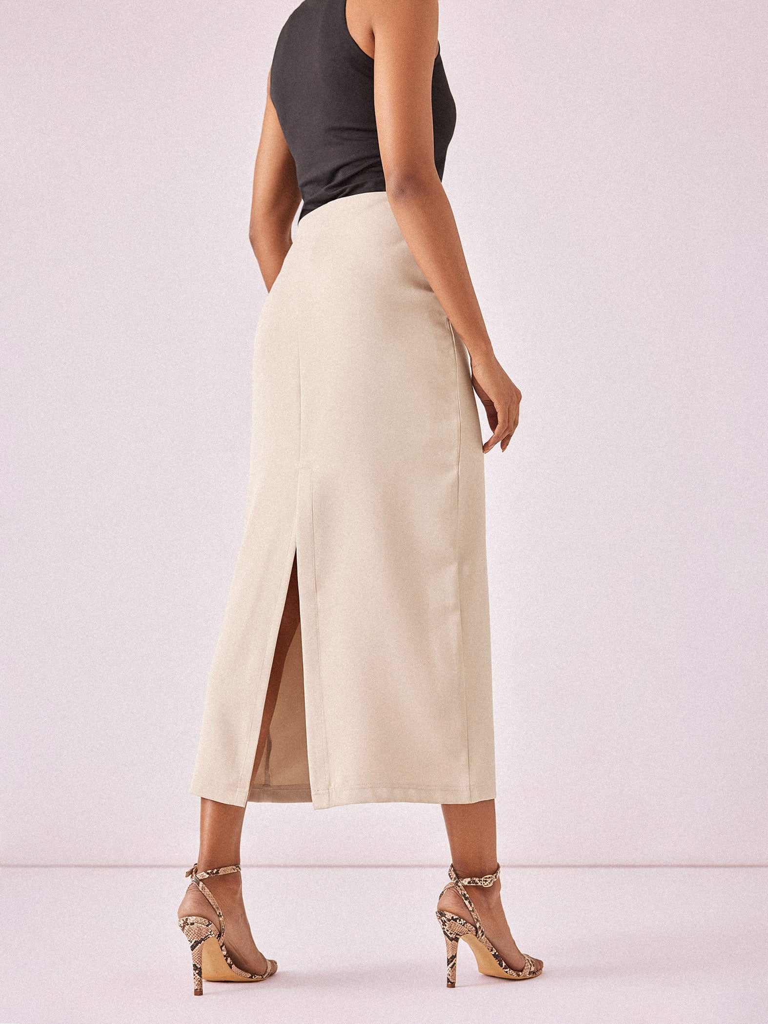 Beige Maxi Skirt