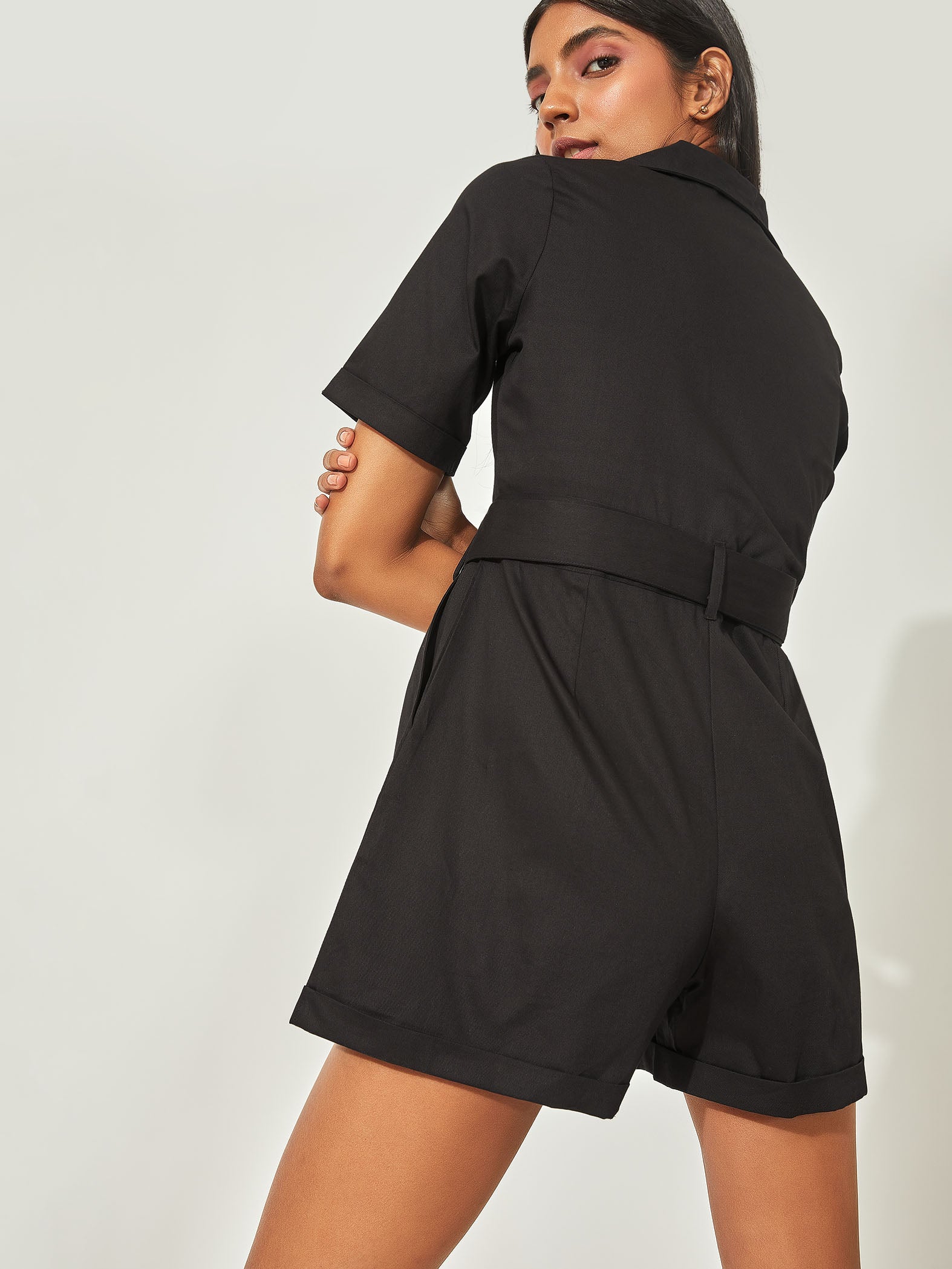 Black Belted Playsuit