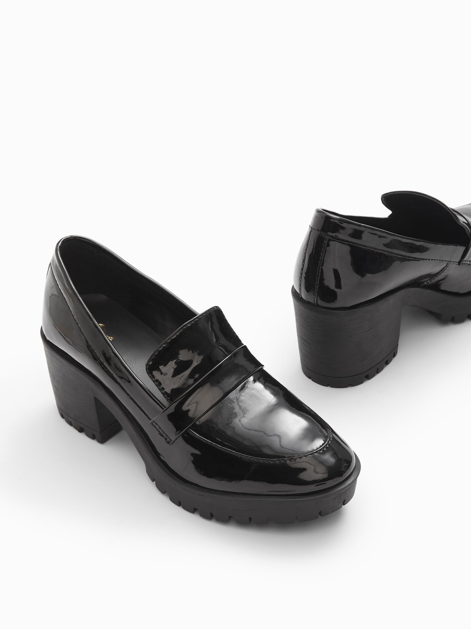 Black Heeled Loafers