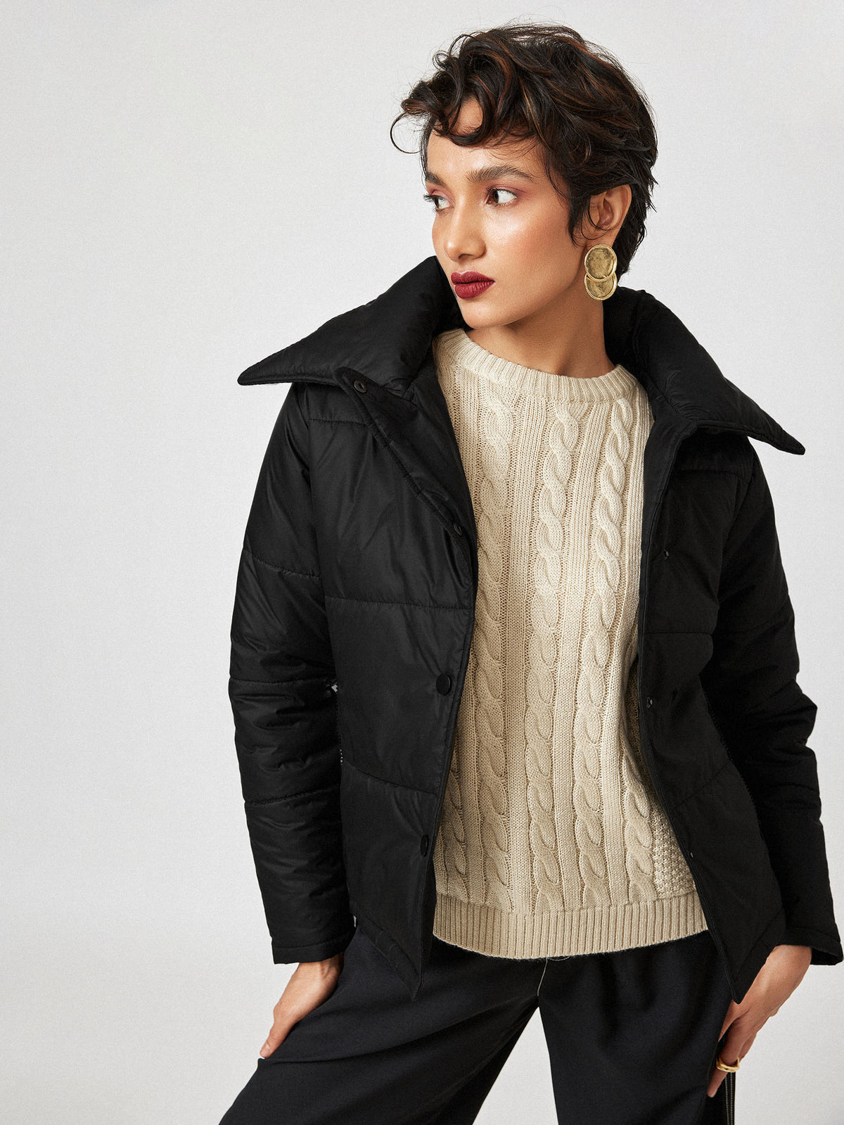 Black Oversized Puffer Jacket