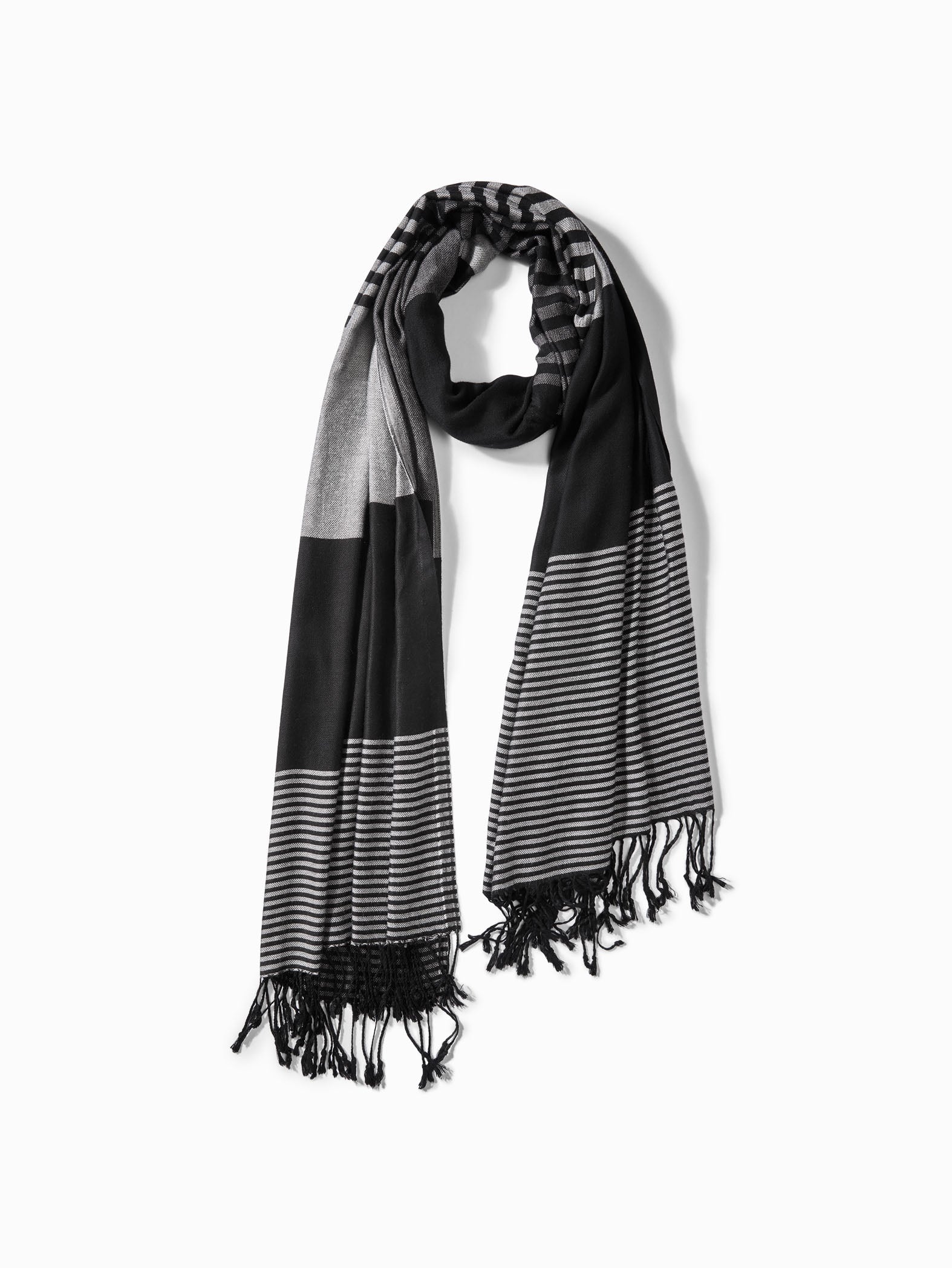 Black & Grey Colour Block Scarf