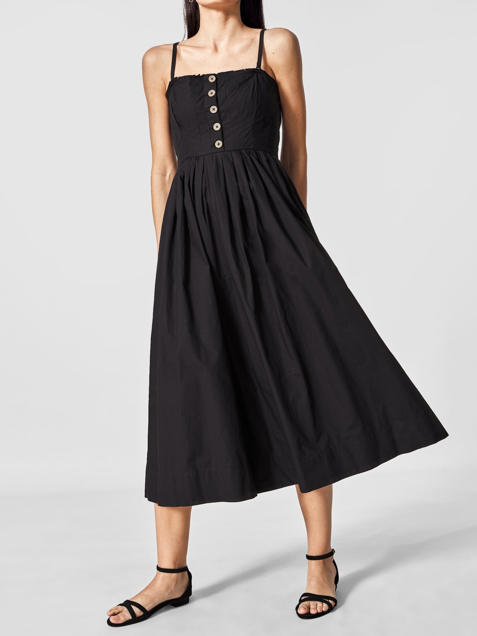 Black Pleated Tube Dress
