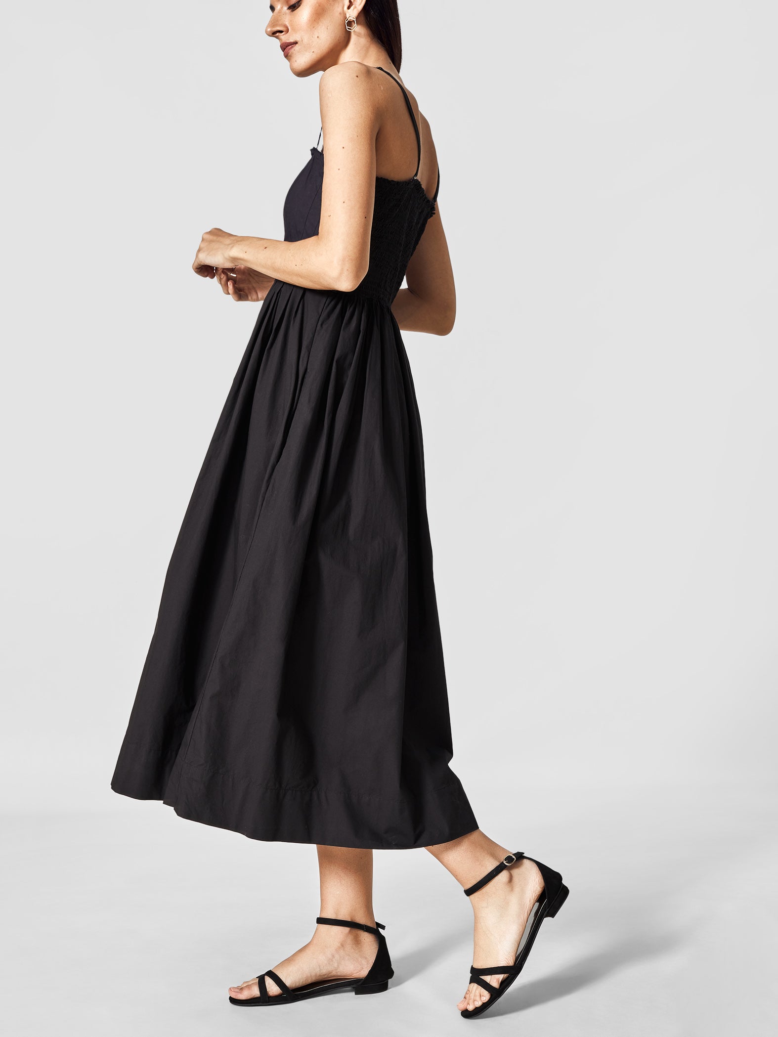 Black Pleated Tube Dress